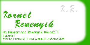 kornel remenyik business card